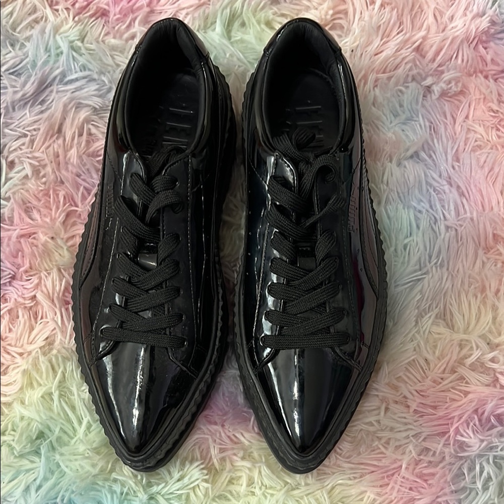 Puma Women's Black Patent Lace-Up Sneakers